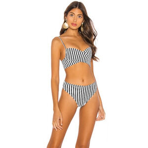 LPA Baby Doll Bikini in Black and White Stripe XS 00-2